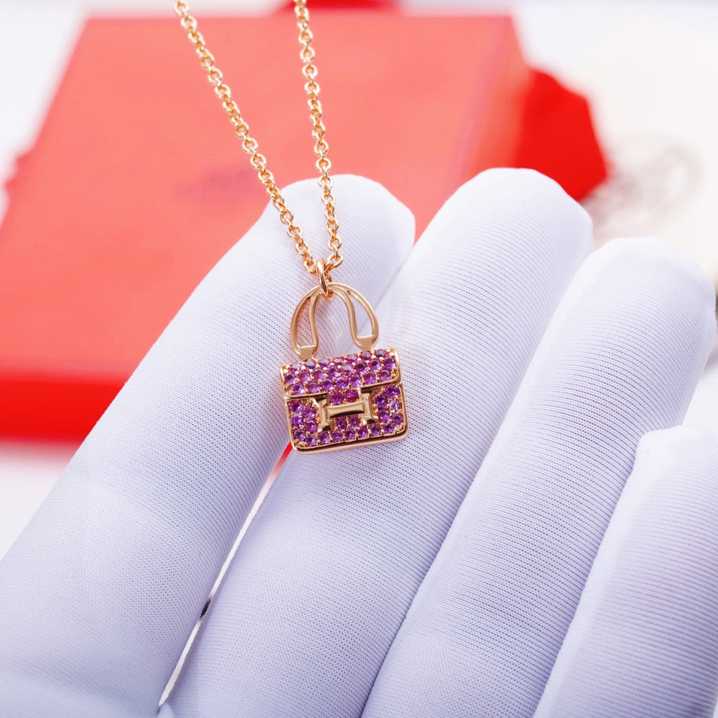 ⭐Miroze CONSTANCE PEDANT PURPLE DIAMOND NECKLACE