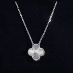 ⭐Miroze CLOVER  15MM DIAMOND LASER NECKLACE SILVER