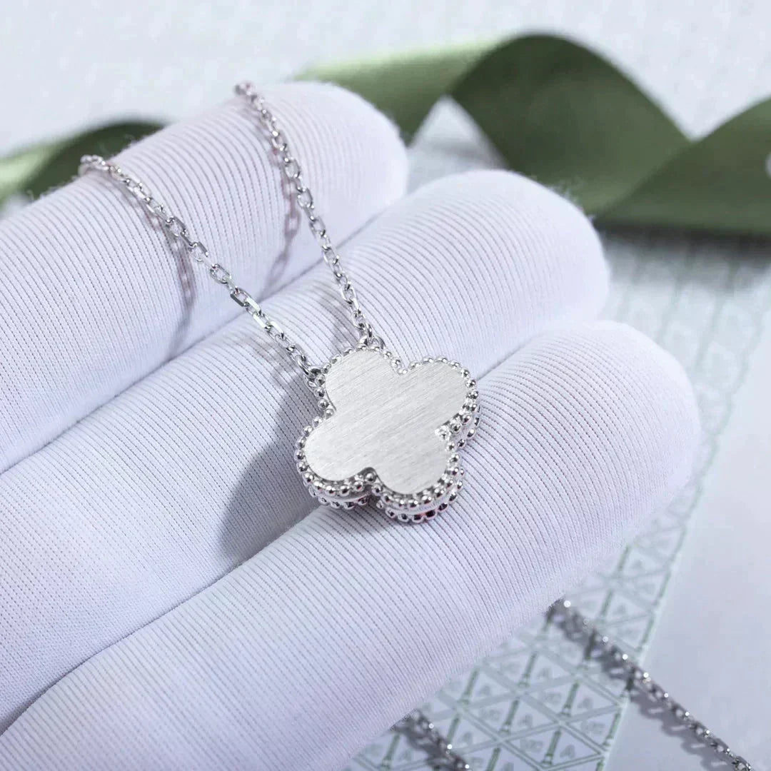 ⭐Miroze CLOVER  15MM DIAMOND LASER NECKLACE SILVER