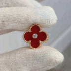 ⭐Miroze CLOVER MEDIUM 1 MOTIFS CARNELIAN  DIAMOND earrings