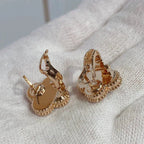 ⭐Miroze CLOVER MEDIUM 1 MOTIFS CARNELIAN  DIAMOND earrings