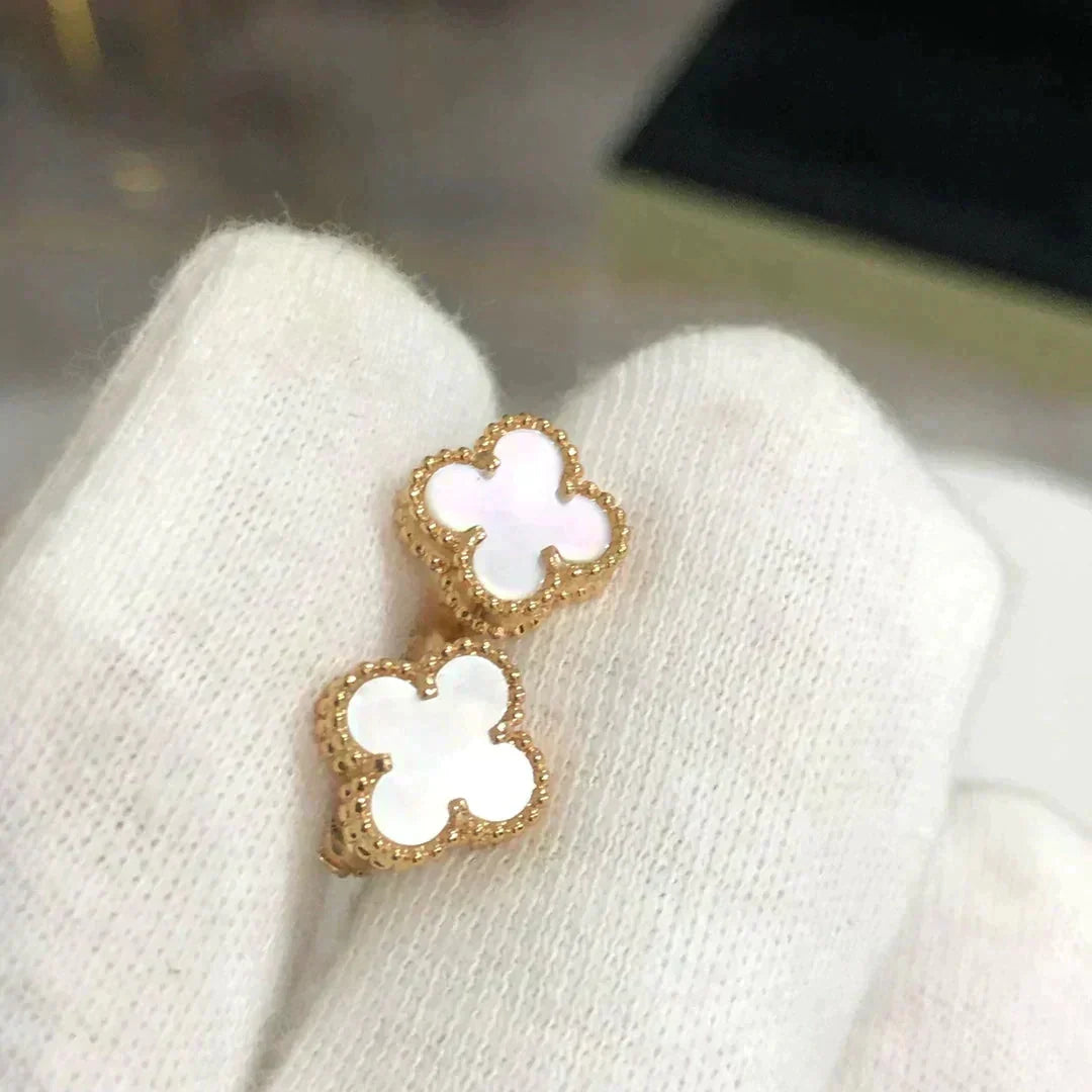 ⭐Miroze CLOVER MINI 9.5MM WHITE MOP EARRINGS