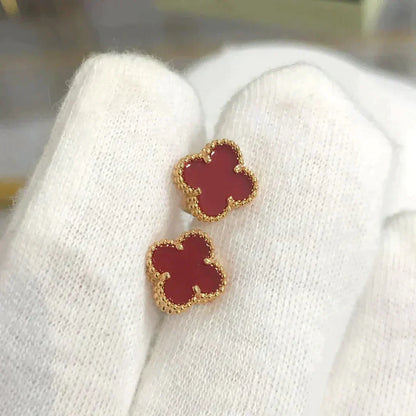 [⭐Miroze]CLOVER MINI 9.5MM CARNELIAN EARRINGS