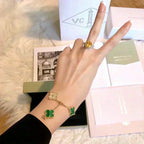 [⭐Miroze ]New  CLOVER 5 MOTIF MALACHITE BRACELET COLLECTION