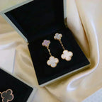 ⭐Miroze CLOVER 2 MOTIF WHITE MOP EARRINGS
