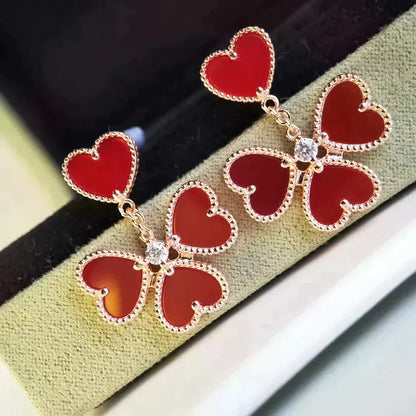 [⭐Miroze]SWEET CLOVER CARNELIAN EARRINGS