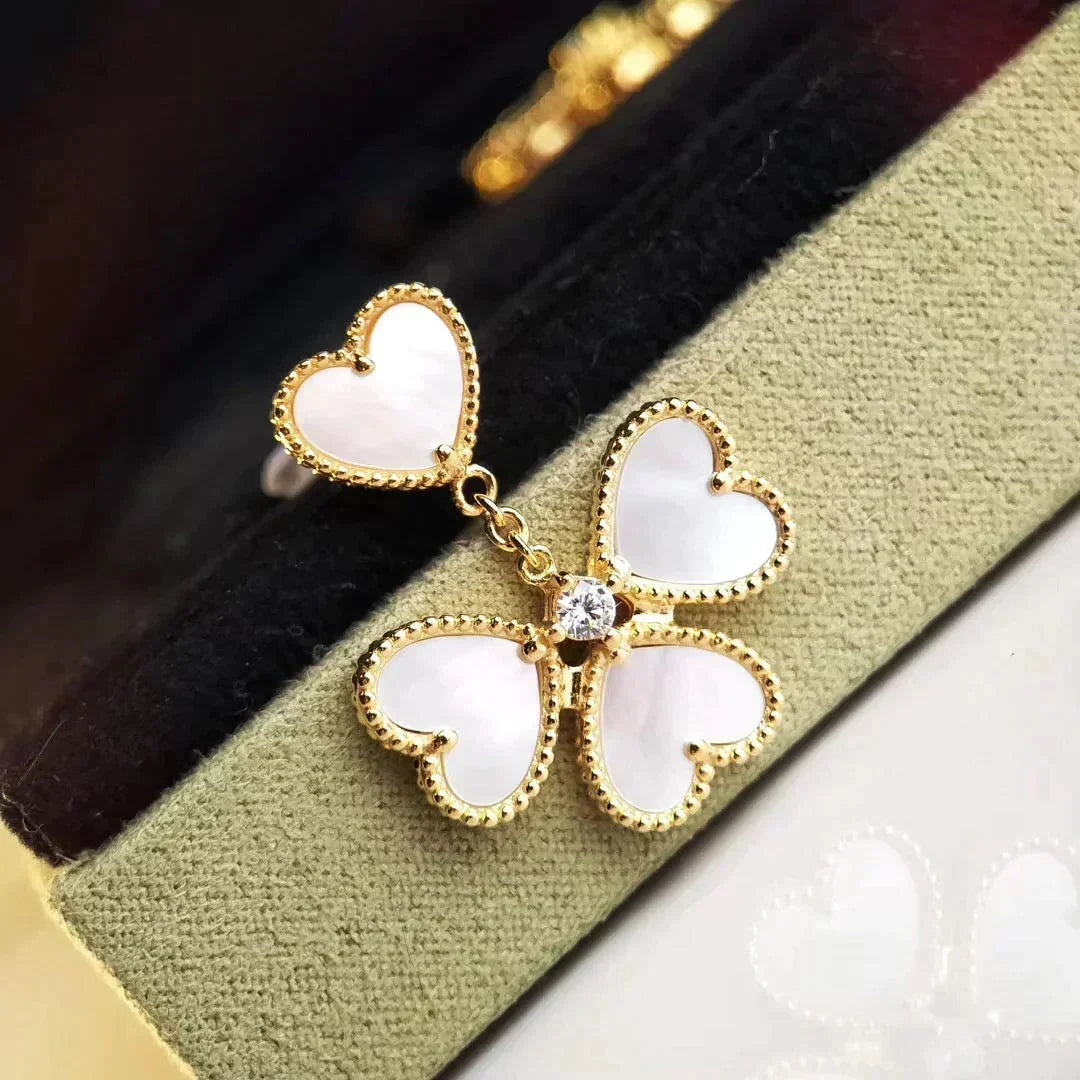 [⭐Miroze]CLOVER SWEET WHITE MOP EARRINGS