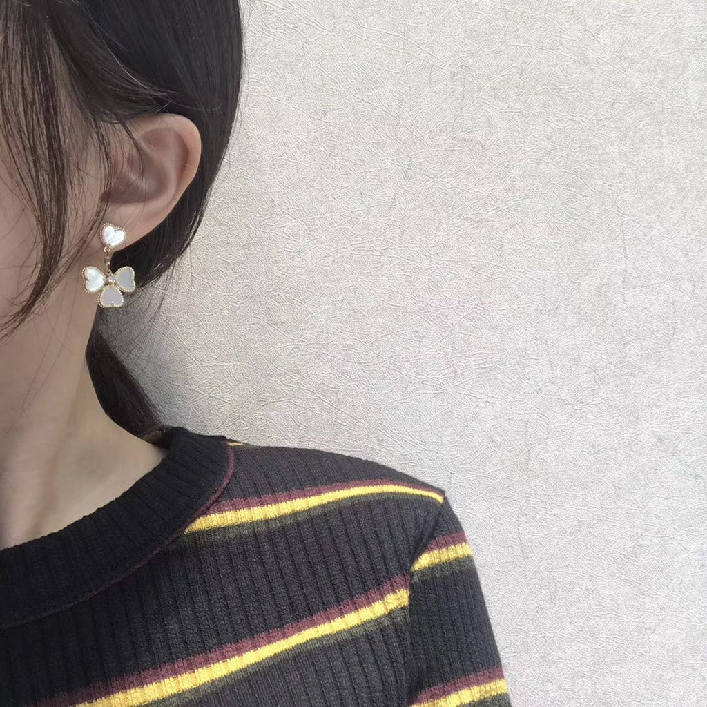 ⭐Miroze CLOVER SWEET WHITE MOP EARRINGS