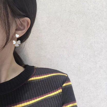 [⭐Miroze]CLOVER SWEET WHITE MOP EARRINGS
