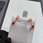 [⭐Veya]SERPENTI CARNELIAN PINK GOLD EARRINGS