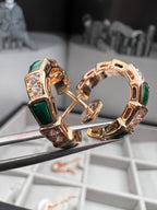 [⭐Veya]SERPENTI MALACHITE PINK GOLD EARRINGS