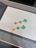 ⭐Miroze CLOVER MALACHITE 3 MOTIFS GOLD