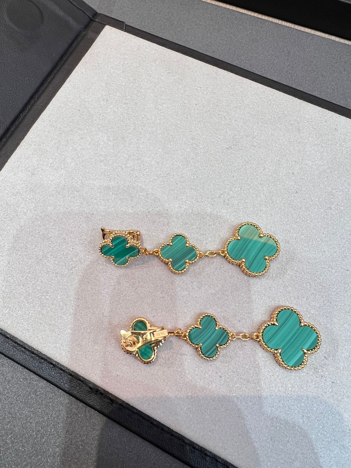 ⭐Miroze CLOVER MALACHITE 3 MOTIFS GOLD