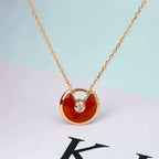 ⭐Miroze AMULETTE GOLD CARNELIAN ONYX NECKLACE