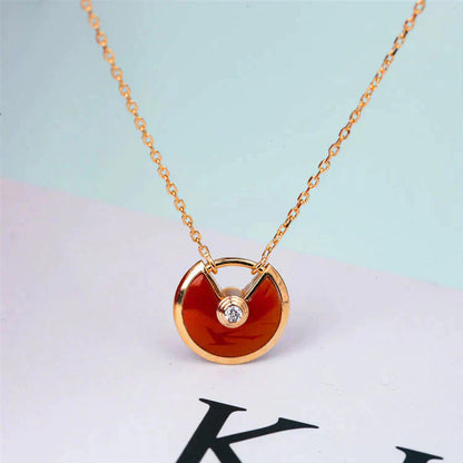 [⭐Miroze]AMULETTE GOLD CARNELIAN ONYX NECKLACE