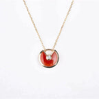 ⭐Miroze AMULETTE GOLD CARNELIAN ONYX NECKLACE