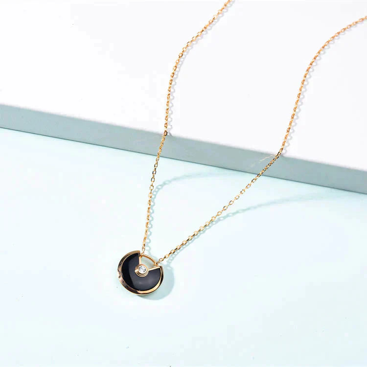 [⭐Miroze]AMULETTE GOLD CARNELIAN ONYX NECKLACE