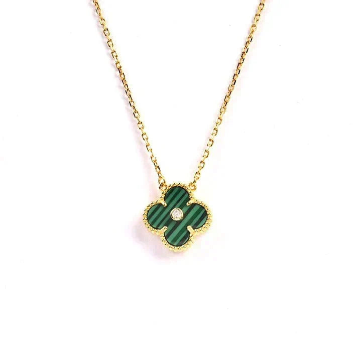 ⭐Miroze CLOVER 15MM DIAMOND TURQUOISE NECKLACE