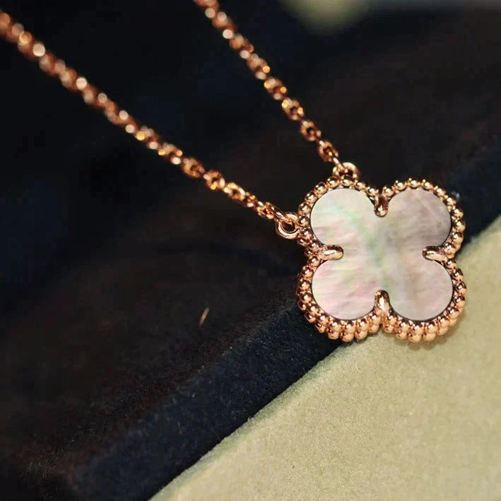 ⭐Miroze CLOVER 15MM  GRAY MOTHER OF PEARL NECKLACE