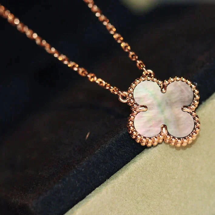 ⭐Miroze CLOVER 15MM  GRAY MOTHER OF PEARL NECKLACE