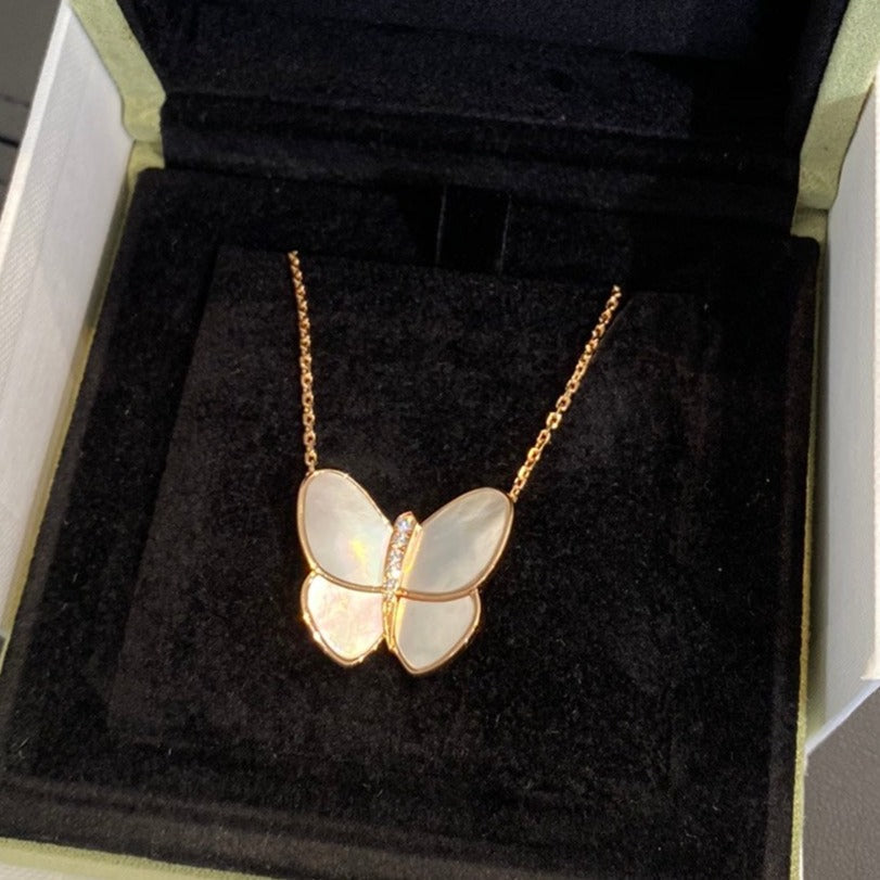 [⭐Miroze]BUTTERFLY GOLD MOP DIAMOND NECKLACE