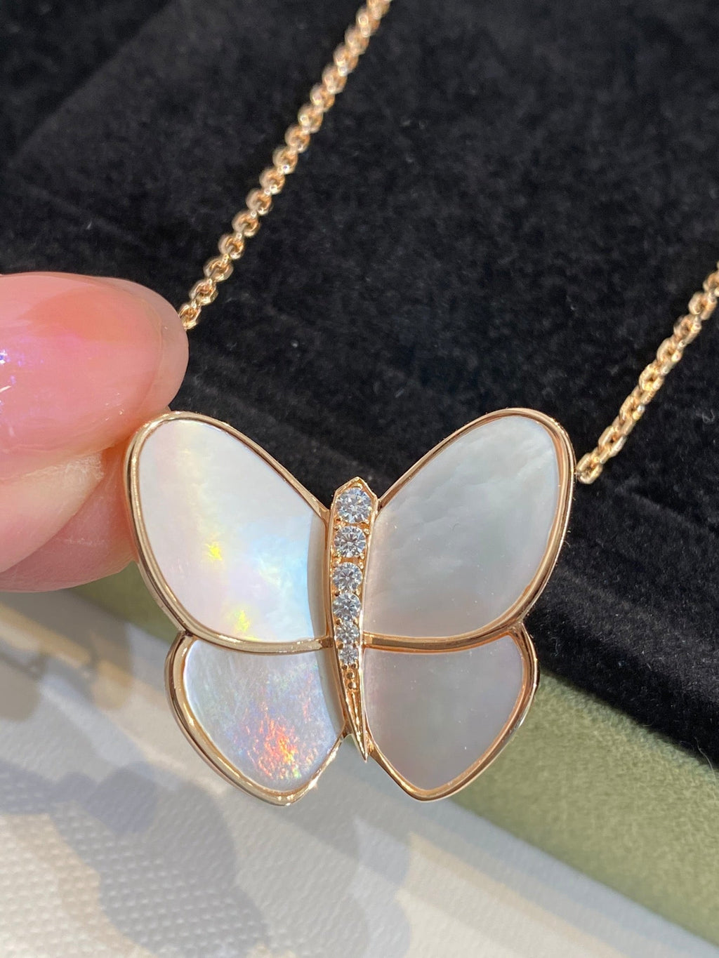 ⭐Miroze BUTTERFLY GOLD MOP DIAMOND NECKLACE