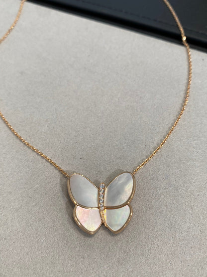 [⭐Miroze]BUTTERFLY GOLD MOP DIAMOND NECKLACE