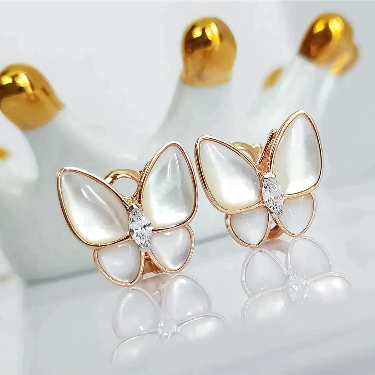 ⭐Miroze BUTTERFLY MOP DIAMOND EARRINGS