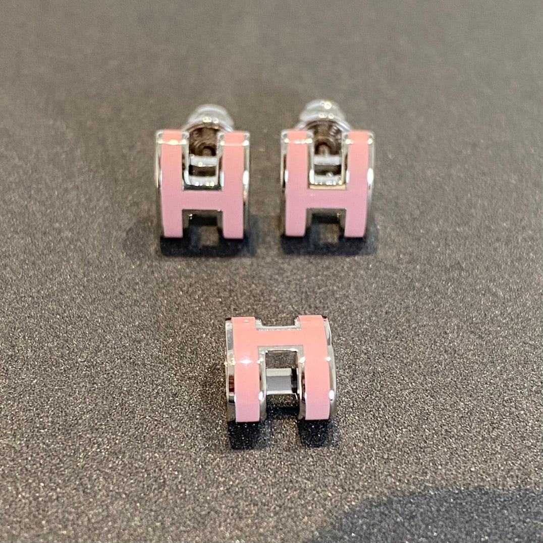 ⭐Miroze MINI POP H SILVER EARRINGS PINK