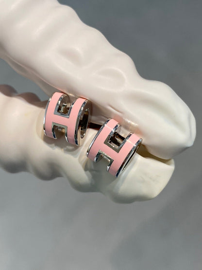 [⭐Miroze]MINI POP H SILVER EARRINGS PINK