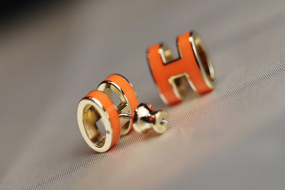 [⭐Miroze]MINI POP H EARRINGS ORANGE