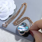 ⭐Miroze CLOVER 25MM GOLD DARK MOP BIG CLOVER NECKLACE