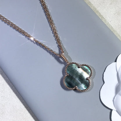 [⭐Miroze]クローバー 25MM ゴールド ダークMOP ビッグクローバーネックレス