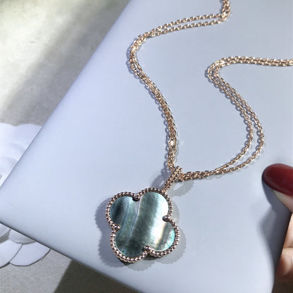 [⭐Miroze]クローバー 25MM ゴールド ダークMOP ビッグクローバーネックレス