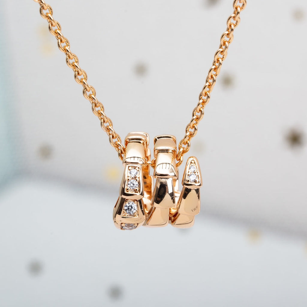 [⭐Veya]SERPENTI PINK GOLD NECKLACE DIAMOND