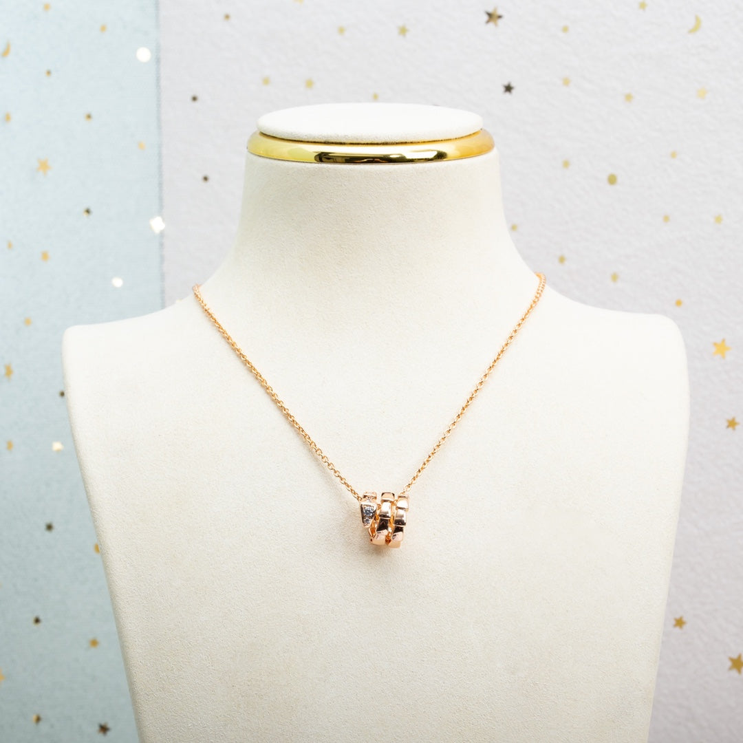 [⭐Veya]SERPENTI PINK GOLD NECKLACE DIAMOND