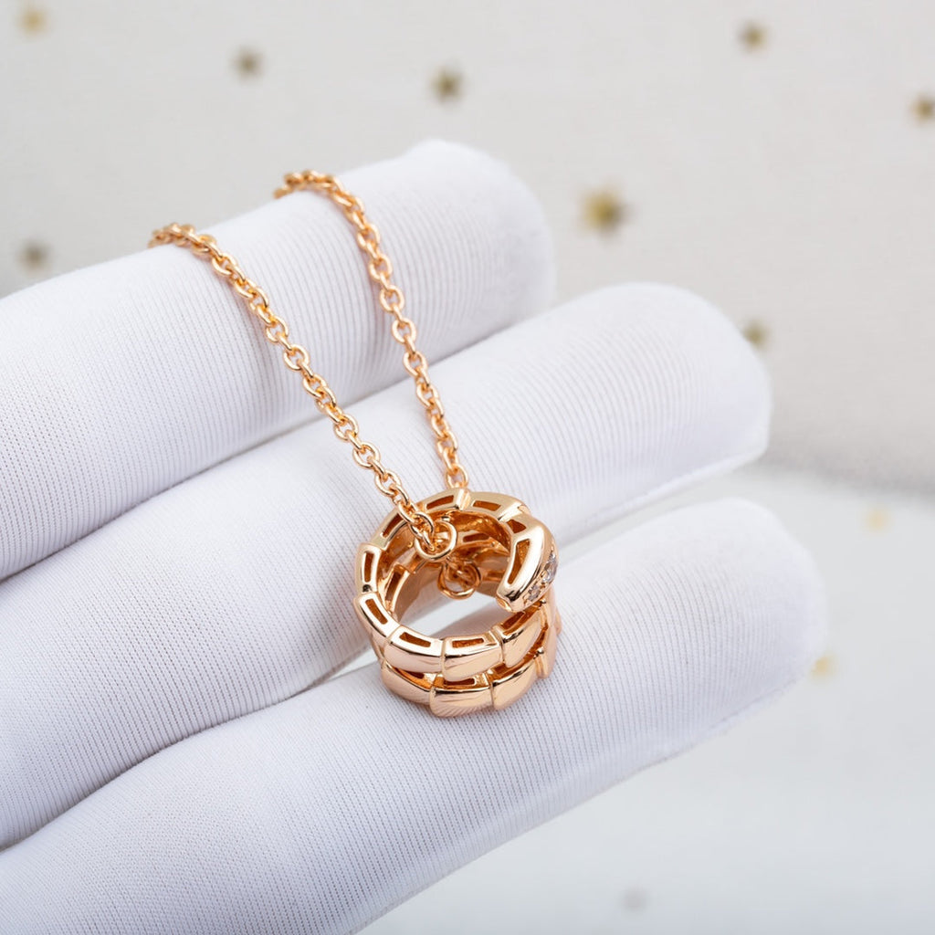 [⭐Veya]SERPENTI PINK GOLD NECKLACE DIAMOND