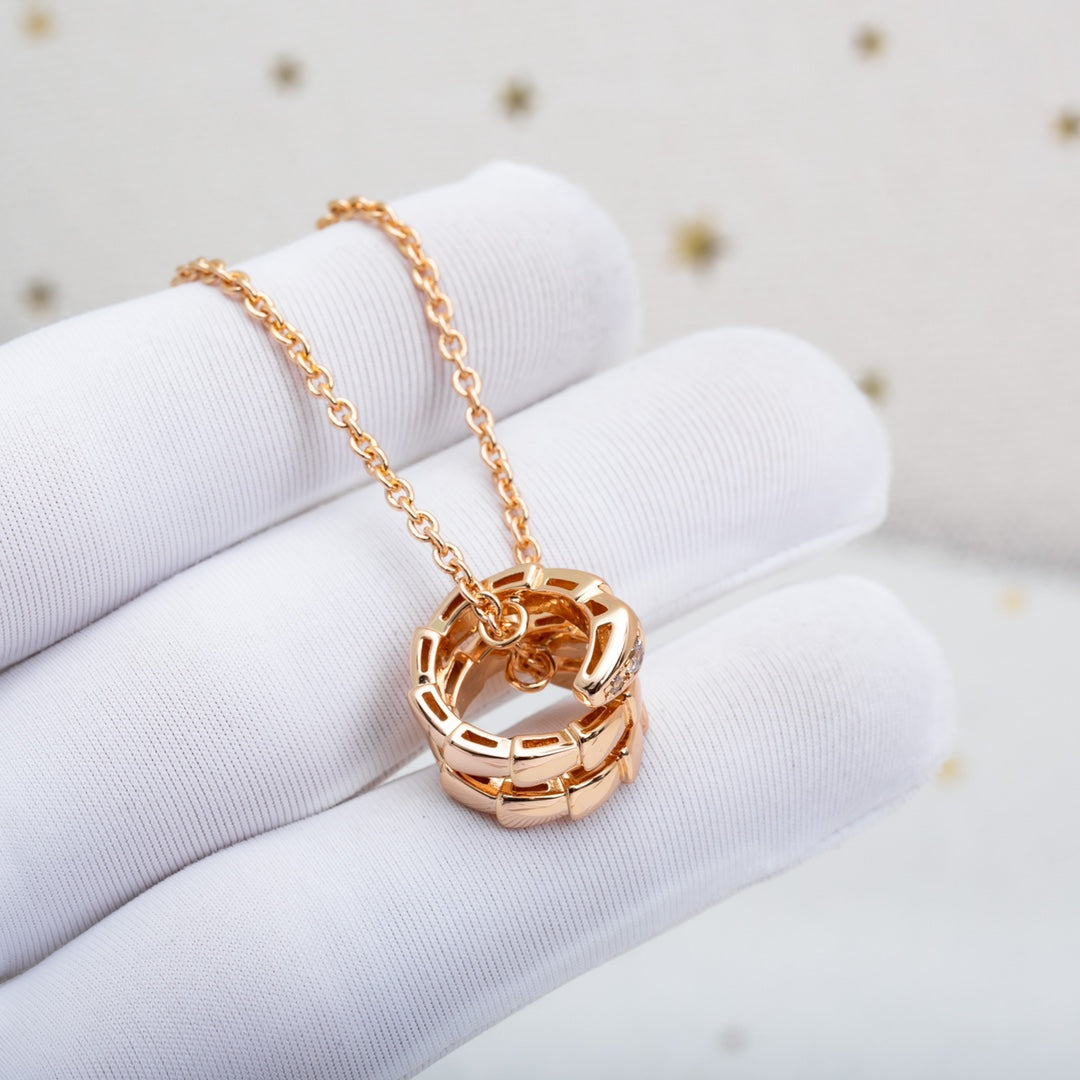 [⭐Veya]SERPENTI PINK GOLD NECKLACE DIAMOND