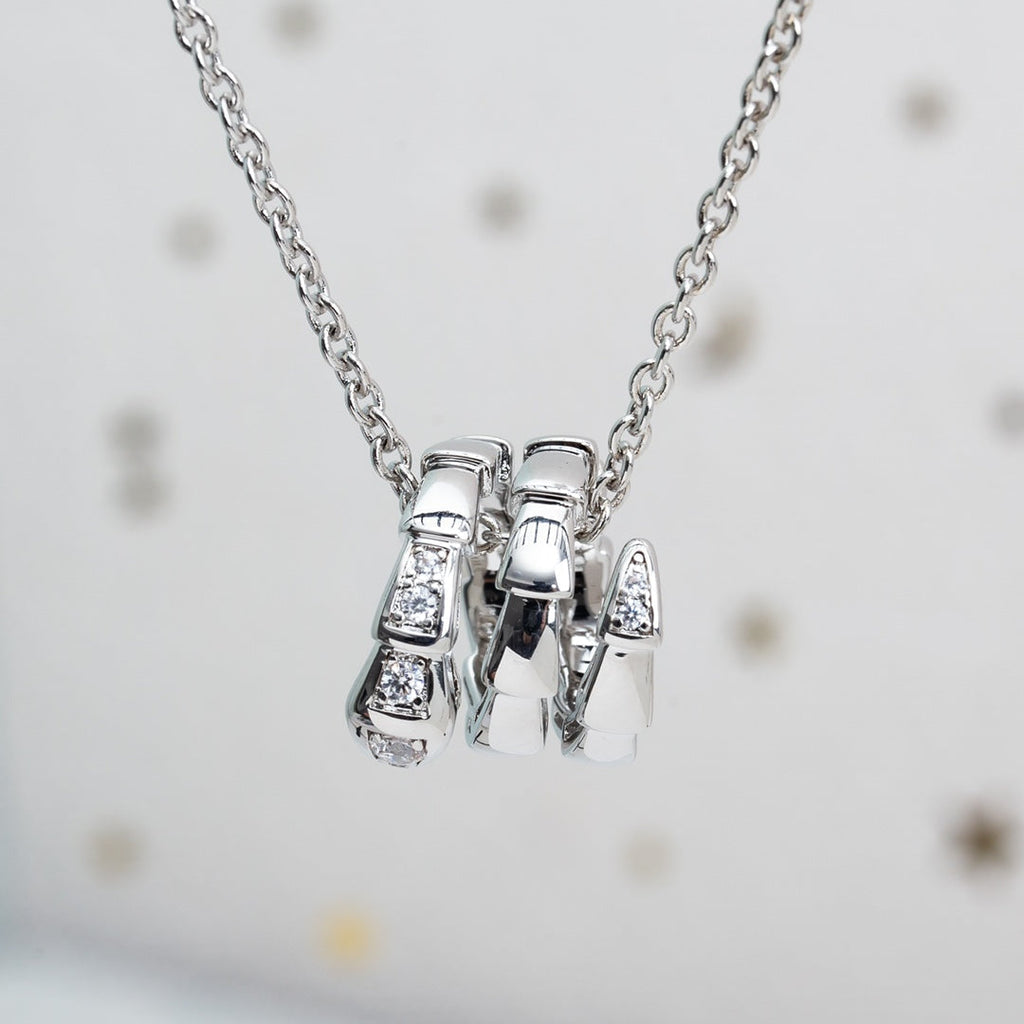 [⭐Veya]SERPENTI SILVER NECKLACE DIAMOND