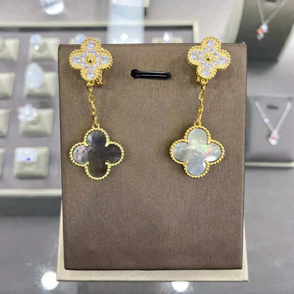 [⭐Miroze]CLOVER  2 MOTIFS  DIAMOND  EARRINGS (MULTIPLE CHOICESç´