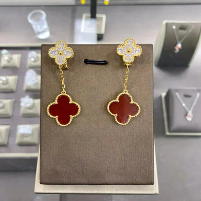 [⭐Miroze]CLOVER  2 MOTIFS  DIAMOND  EARRINGS (MULTIPLE CHOICESç´