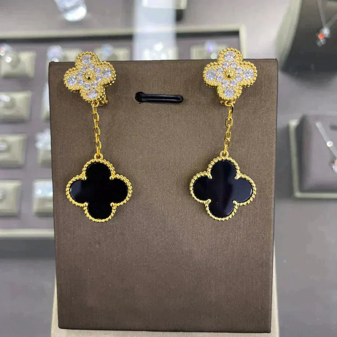 [⭐Miroze]CLOVER  2 MOTIFS  DIAMOND  EARRINGS (MULTIPLE CHOICESç´
