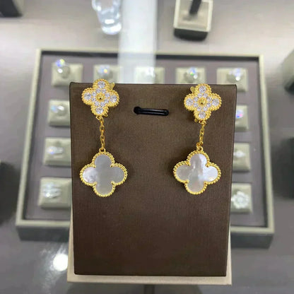 [⭐Miroze]CLOVER  2 MOTIFS  DIAMOND  EARRINGS (MULTIPLE CHOICESç´