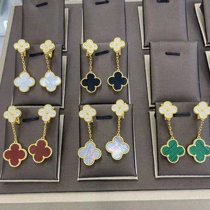 [⭐Miroze]CLOVER  2 MOTIFS  DIAMOND  EARRINGS (MULTIPLE CHOICESç´