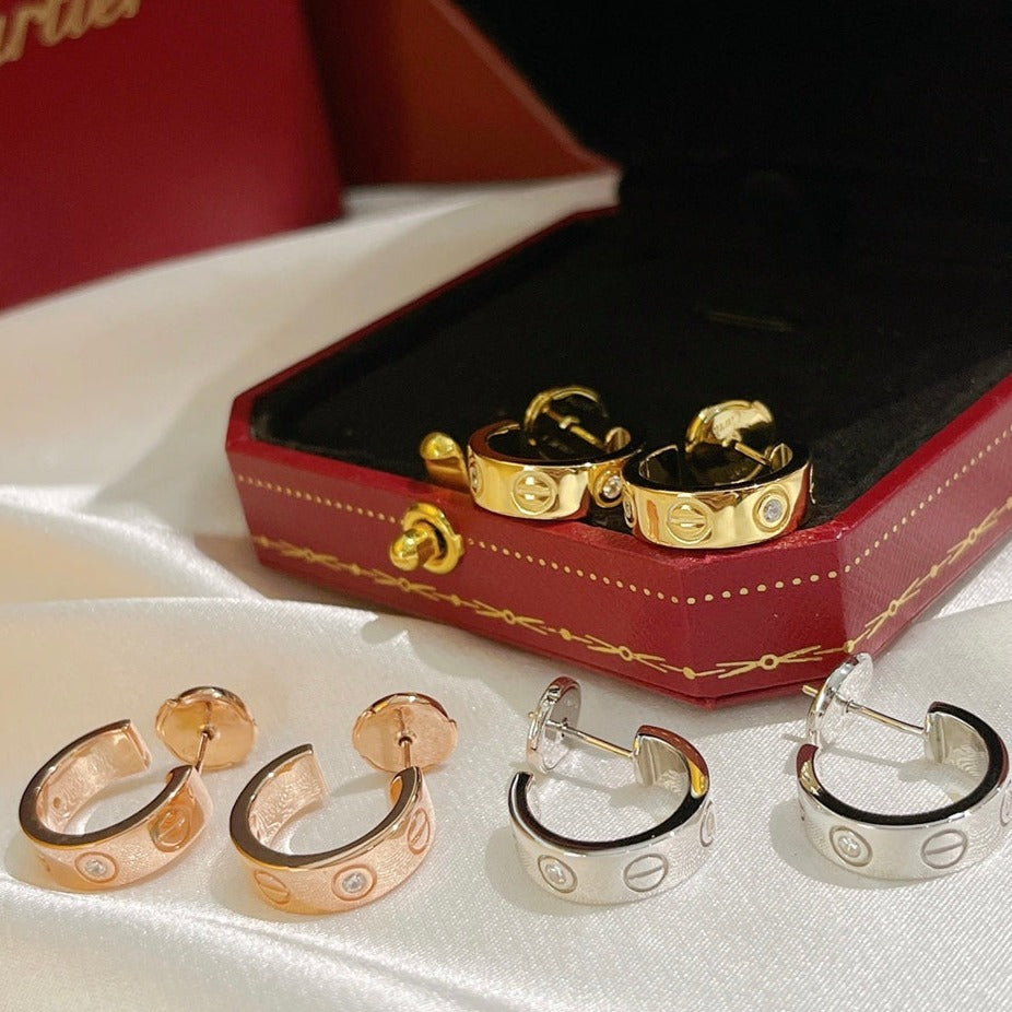 ⭐Miroze LOVE EARRINGS 5.7MM 2 DIAMONDS
