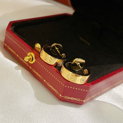 [⭐Miroze]LOVE EARRINGS 5.7MM 2 DIAMONDS