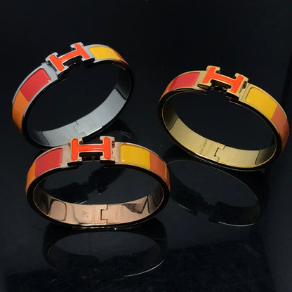 [⭐Miroze]H BRACELET ORANGE RAINBOW CERAMIC