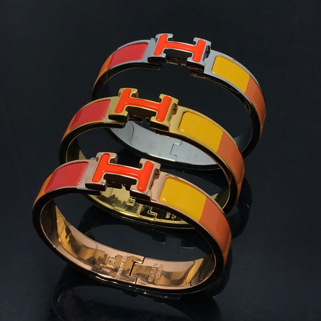 [⭐Miroze]H BRACELET ORANGE RAINBOW CERAMIC