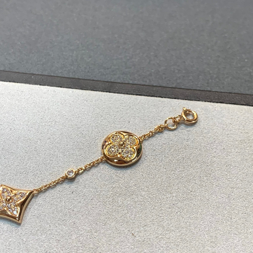 ⭐Miroze STAR AND SUN 4 MOTIFS GOLD DIAMONDS BRACELET