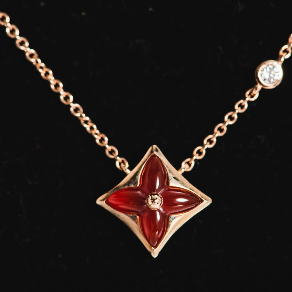 ⭐Miroze STAR NECKLACE PINK GOLD 1 DIAMOND